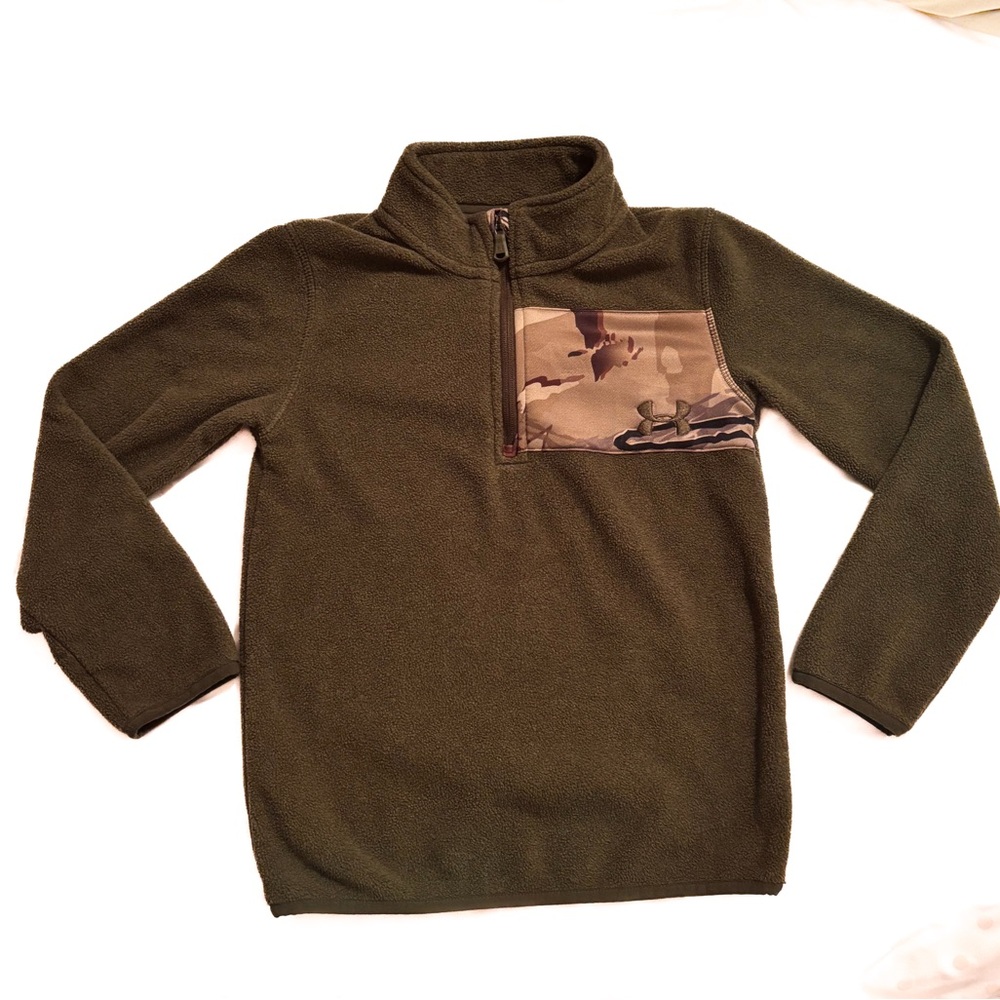 Under Armour Olive Zip-Up Sweater with Camouflage Detail